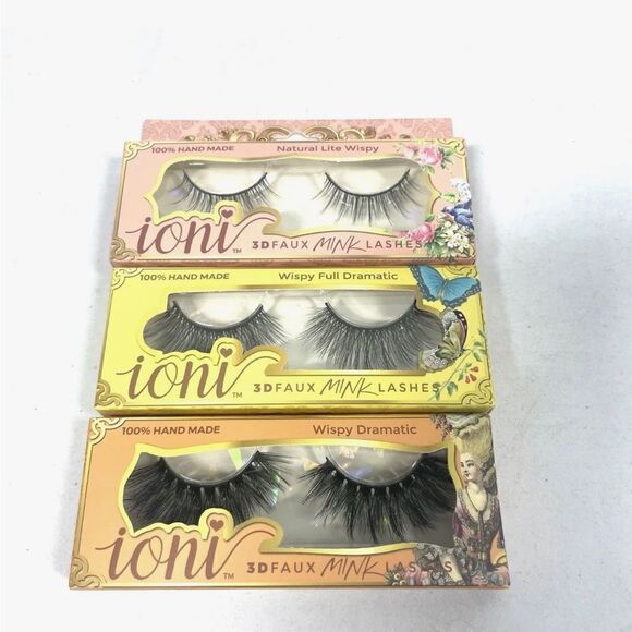 Ioni Faux Mink Lashes Handmade Eyelash Wispy Dramatic Full Dramatic Lite 3 Pc - Picture 2 of 6